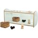 Toddler Mini Shelf Unit with Mirror Grey