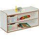 2 Tray Unit with Shelves & Clear Trays Grey