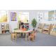 Natural Beechwood Hexagon Tables H460mm