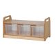 Low Level Storage Bench with 3 Clear Tubs