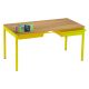 Romney Table & Trays 530x1100x550 Yellow / Beech