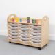 Wild Wood Tray Storage 18 Shallow Clear Trays