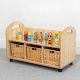 Wild Wood Mobile 1 Tier Storage with Mirror Maple