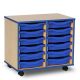12 Single Coloured Edge Tray Unit Beech Green Trays