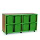 8 Quad Coloured Edge Tray Unit Beech Green Trays