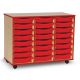 24 Single Coloured Edge Tray Unit Beech Red Trays