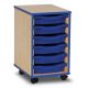 6 Single Coloured Edge Tray Unit Maple Blue Trays