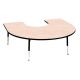 Tuf-Top Height Adjustable Horseshoe Table W1675 x D1520mm Maple