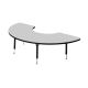 Tuf-Top Height Adjustable Arc Table W1600 x D800mm Grey