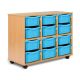 Allsorts 12 Double Tray Beech Unit Cyan