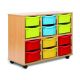 Allsorts 12 Double Tray Beech Unit Multicoloured