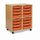 Allsorts 16 Single Tray Beech Unit Tangerine