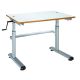 HA200 Sit Stand Desk Blue Edge L700mm Oak