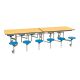 Mobile Folding Rectangular 12 Seat Table Blue