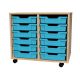 Premium 12 Shallow Tray Oak Unit Cyan