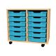 Premium 12 Shallow Tray Beech Unit Cyan