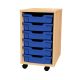 Premium 6 Shallow Tray Beech Unit Blue
