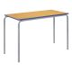Crush Bent Rectangular Table 120x60x64cm Beech Top Blue Edge