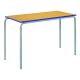 Crush Bent Rectangular Table 110x55x59cm Beech Top Blue Edge