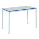 Fully Welded Rectangular Table 120x60x59cm Ailsa Top Blue Edge