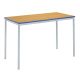 Fully Welded Rectangular Table 110x55x46cm Beech Top Blue Edge