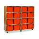 16 Triple Tray Unit Beech Tangerine