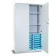 21 Single Tray Storage Cupboard Grey Cyan