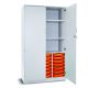 21 Single Tray Storage Cupboard and 2 Adjustable Shelves Grey Tangerine