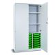 21 Single Tray Storage Cupboard Grey Green