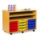 12 Single Tray and 2 Shelf Art Storage Unit Maple Purple