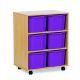 6 Triple Tray Unit Beech Purple