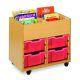 4 Bay Kinderbox Beech Shallow Trays Blueberry Clear