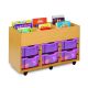 6 Bay Kinderbox Beech Single Trays Clear