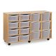 8 Double & 6 Triple Tray Unit Beech Clear