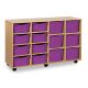 8 Double & 6 Triple Tray Unit Beech Purple