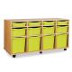 4 Single, 4 Double & 4 Quad Tray Storage Unit Beech Lime