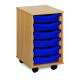 6 Single Tray Unit Beech Blue
