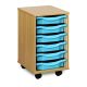 6 Single Tray Unit Beech Cyan