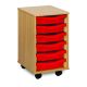 6 Single Tray Unit Beech Red