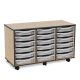 Coloured Edge 18 Single Tray Beech Unit Dark Grey
