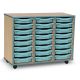 Coloured Edge 24 Single Tray Beech Unit Metal Blue