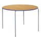 Crush Bent Circular PU Edge Table 100x H59cm Beech Top Blue Edge