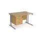 Maestro 25 Three Drawer Desk W1200mm Oak