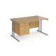 Maestro 25 Three Drawer Desk W1400mm Oak