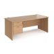 Maestro 25 Panel Two Drawer Desk W1800mm Beech