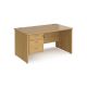 Maestro 25 Panel Three Drawer Desk W1400mm Oak