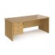 Maestro 25 Panel Three Drawer Desk W1600mm Oak