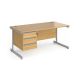 Contract 25 Three Drawer Desk W1600mm Oak