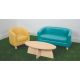 Sofa Suite Set with Low Table Teal
