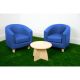 Tub Chair Set with Low Table Cobalt Blue